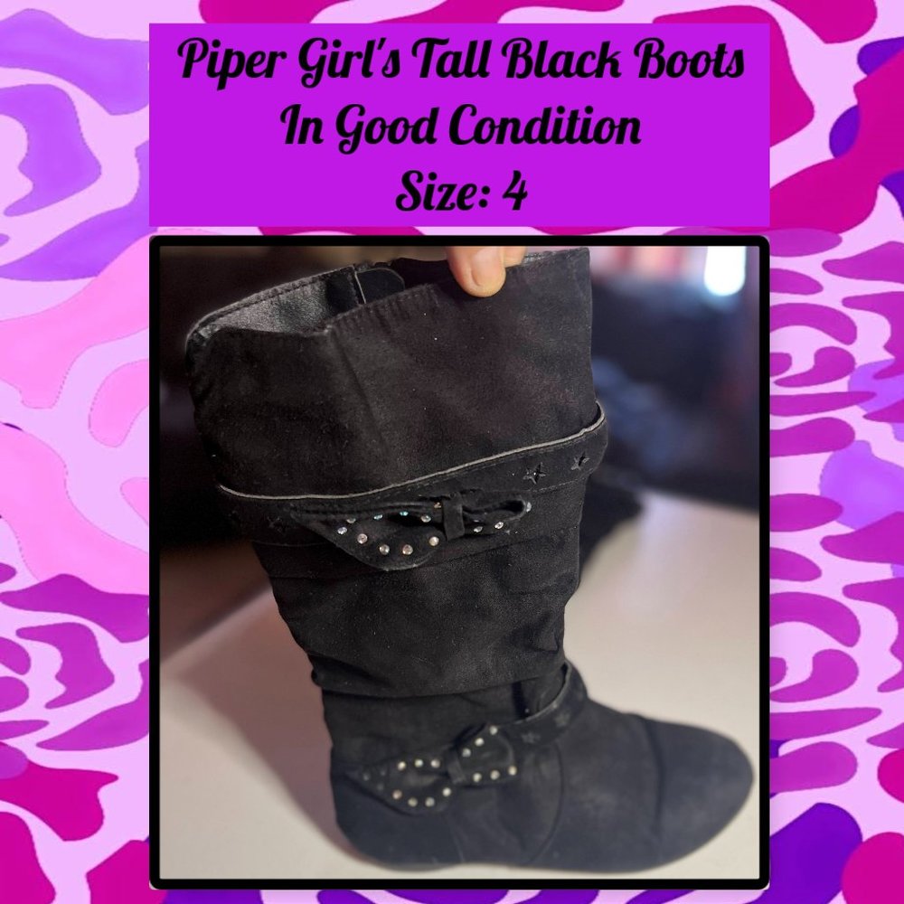 Piper Girl's Tall Black Boots